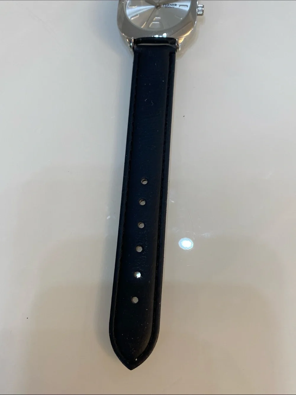 Bijoux Terner Black Strap silver-Tone Case Men's Watch